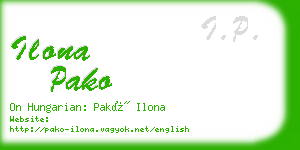 ilona pako business card